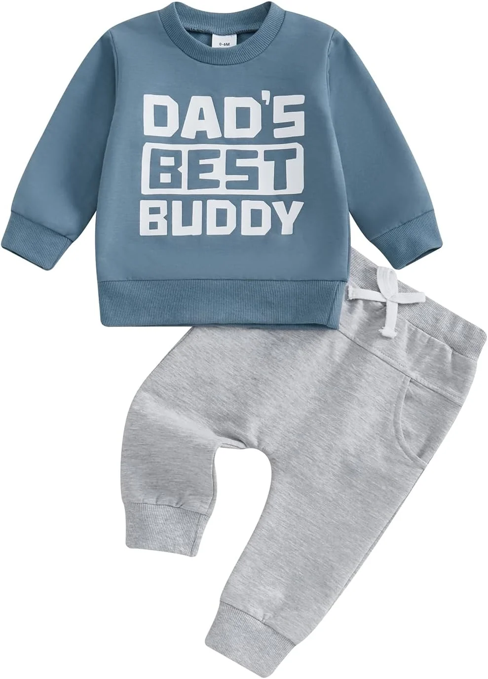 ست لباس پسرانه نوزادی mlpeerw مناسب پاییز و زمستان، طرح چاپی حروف، بلوز آستین بلند و شلوار جاگر، ست 2 تکه لباس پسرانه