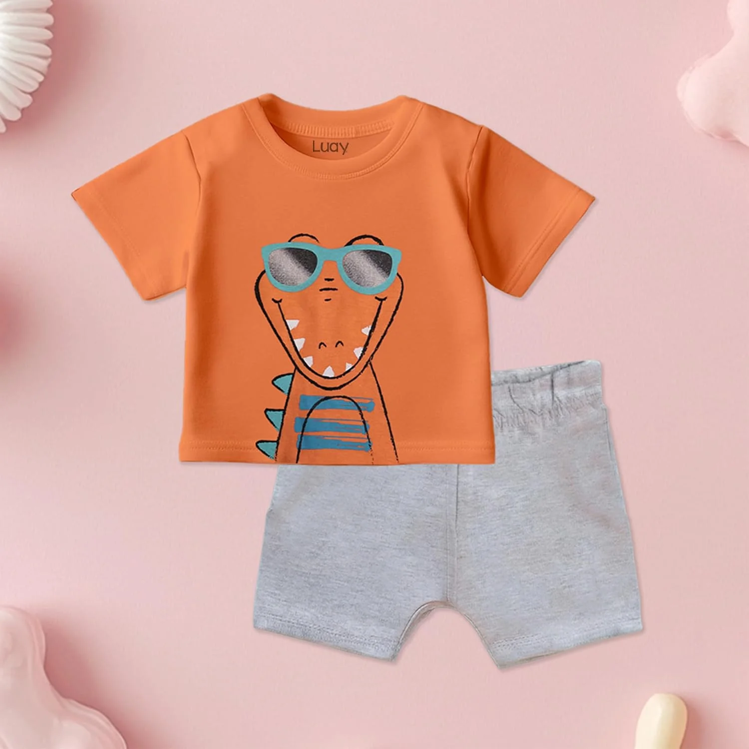 ست لباس نوزادی پسرانه و دخترانه LUAY با الیاف 100% پنبه، آستین کوتاه، مناسب کودکان و نوزادان ست لباس نوزادی پسرانه و دخترانه LUAY با الیاف 100% پنبه، آستین کوتاه، مناسب کودکان و نوزادان