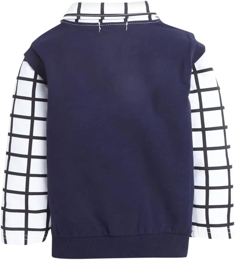 ست بلوز و شلوار پسرانه هاپ اسکاچ طرح چهارخانه پنبه ای سفید مناسب 18-24 ماه (YAH-3133337)