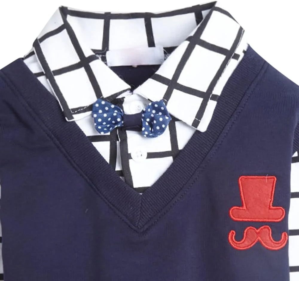 ست بلوز و شلوار پسرانه هاپ اسکاچ طرح چهارخانه پنبه ای سفید مناسب 18-24 ماه (YAH-3133337)