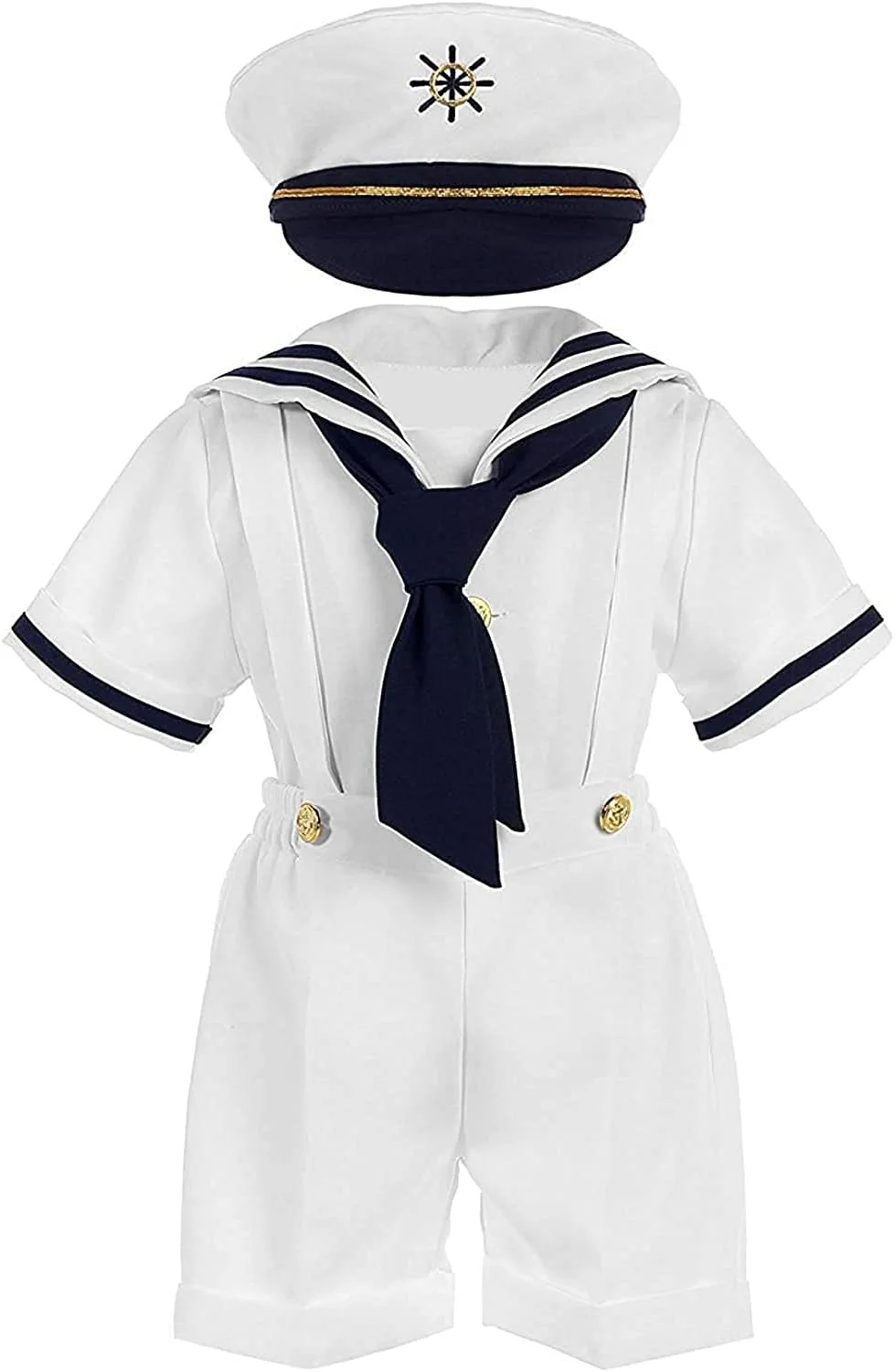 iGirlDress لباس ملوانان پسرانه نوزادی و نوپا، ست 4 تکه شلوارک