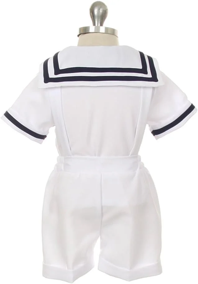 iGirlDress لباس ملوانان پسرانه نوزادی و نوپا، ست 4 تکه شلوارک