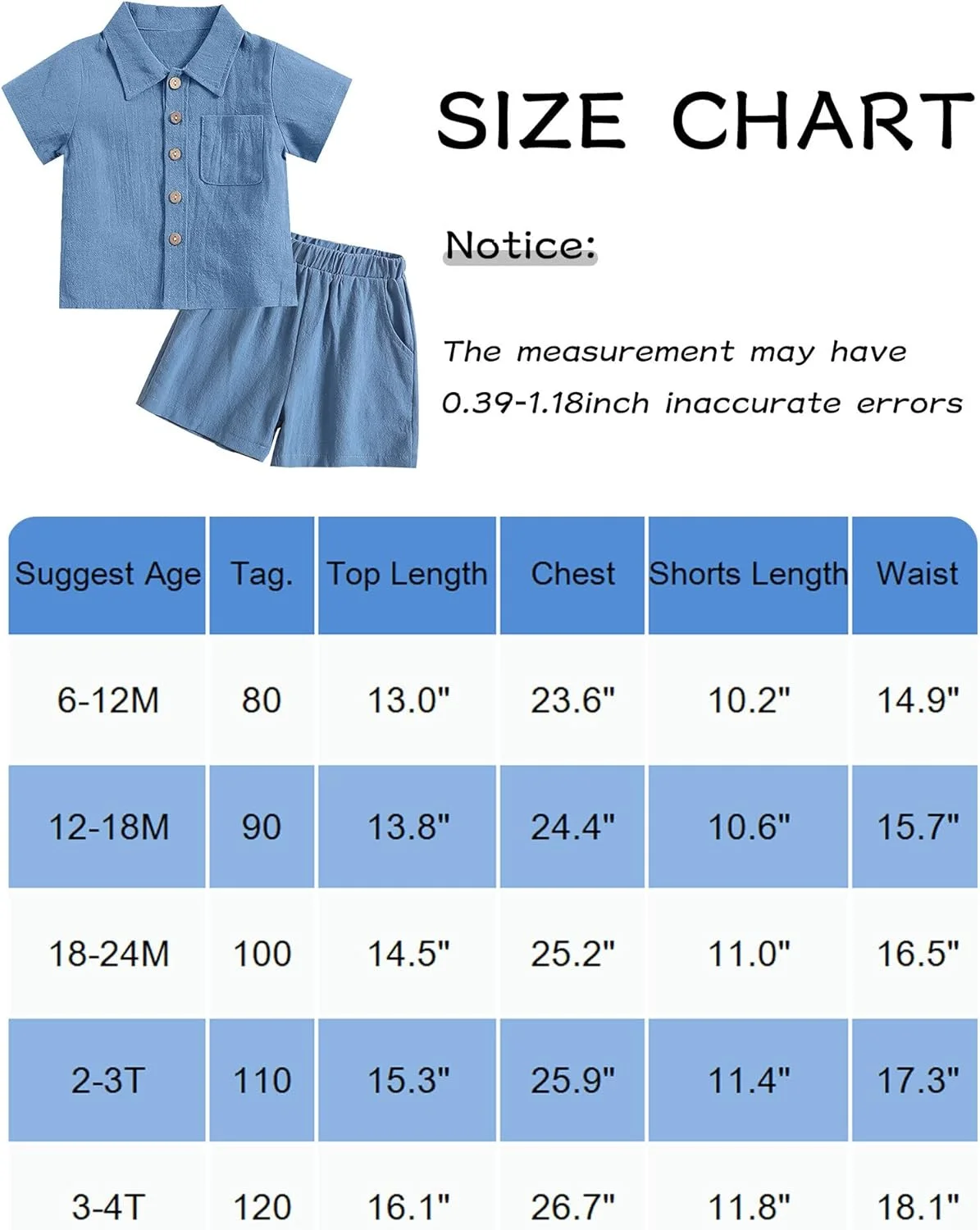 هپی چری ست لباس تابستانی پسرانه 2 تکه، پیراهن دکمه دار آستین کوتاه و شورت، لباس لینن نخی