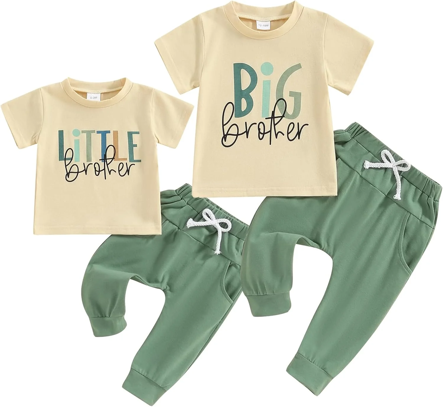 Geagodelia Baby Clothing Boys Newborn Set Short Sleeve T-Shirt and Trousers Matching Brother Summer Clothing Outfits