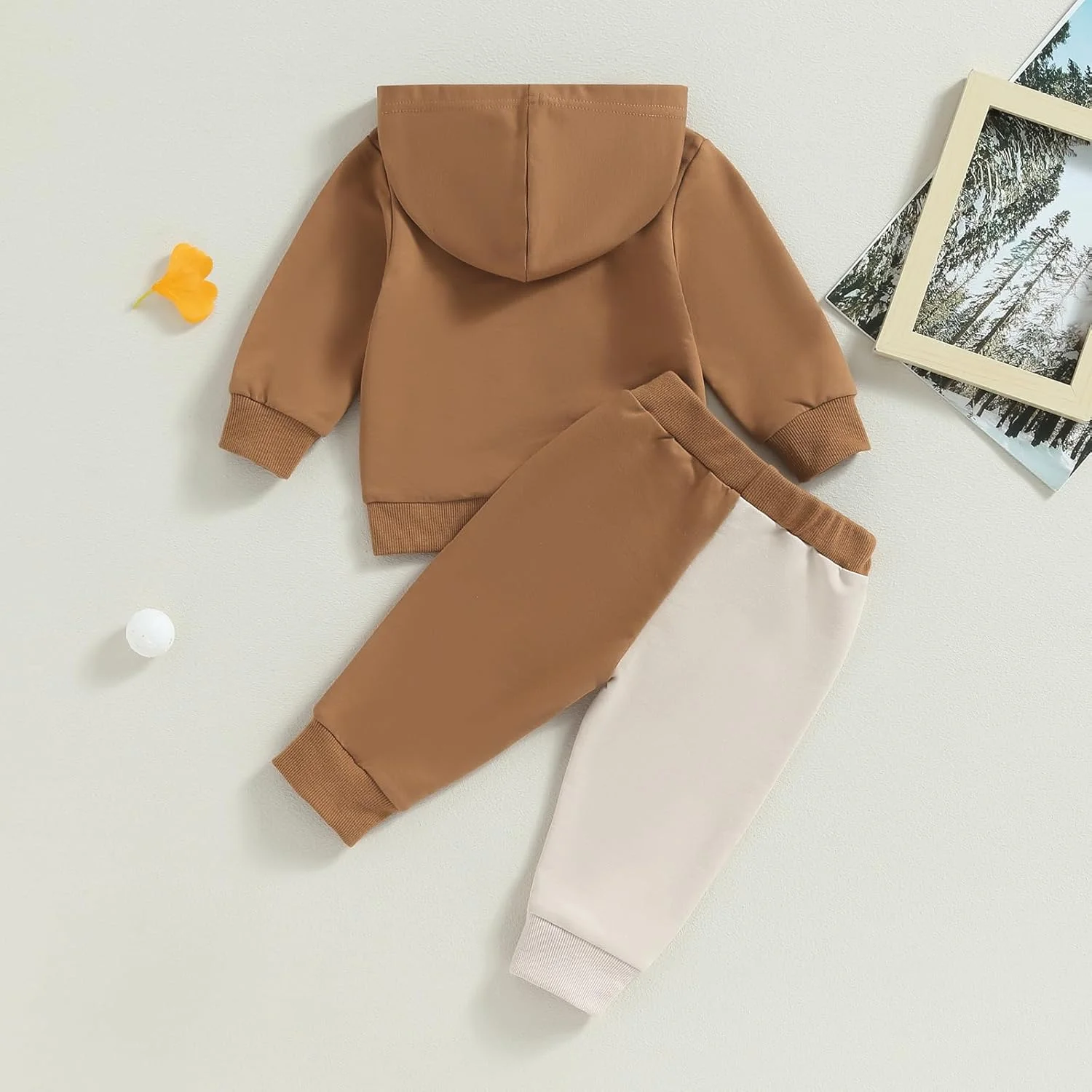 لباس پسرانه Geagodelia، ست لباس نوزادی، هودی آستین بلند + شلوار، ست نرم نوزادی دو تکه طرح تکه دوزی