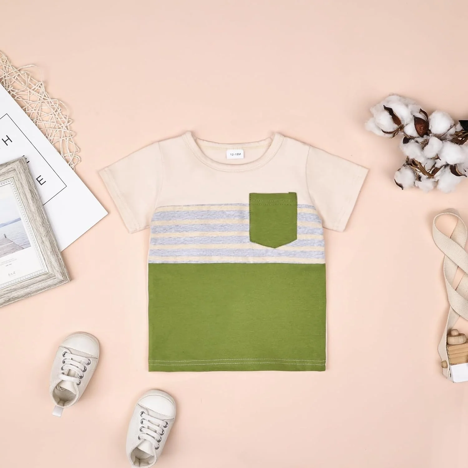 FOCUTEBB لباس پسرانه نوپا، ست تی شرت آستین کوتاه و شورت تکه دوزی شده لباس تابستانی پسرانه 12M-5T