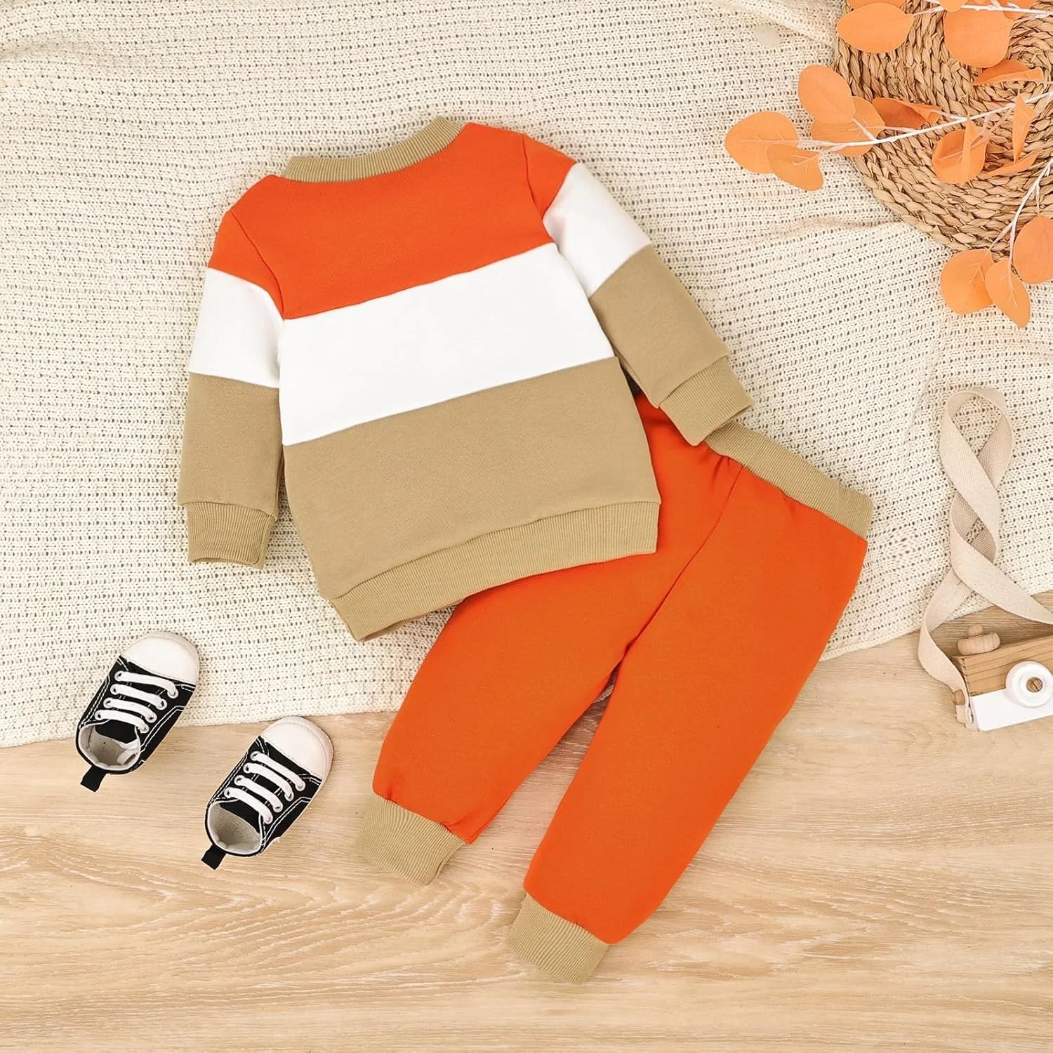 FOCICI ست لباس پسرانه نوزادی، مناسب پاییز، آستین بلند، لباس زمستانی، شامل سویشرت و شلوار، 2 تکه FOCICI ست لباس پسرانه نوزادی، مناسب پاییز، آستین بلند، لباس زمستانی، شامل سویشرت و شلوار، 2 تکه