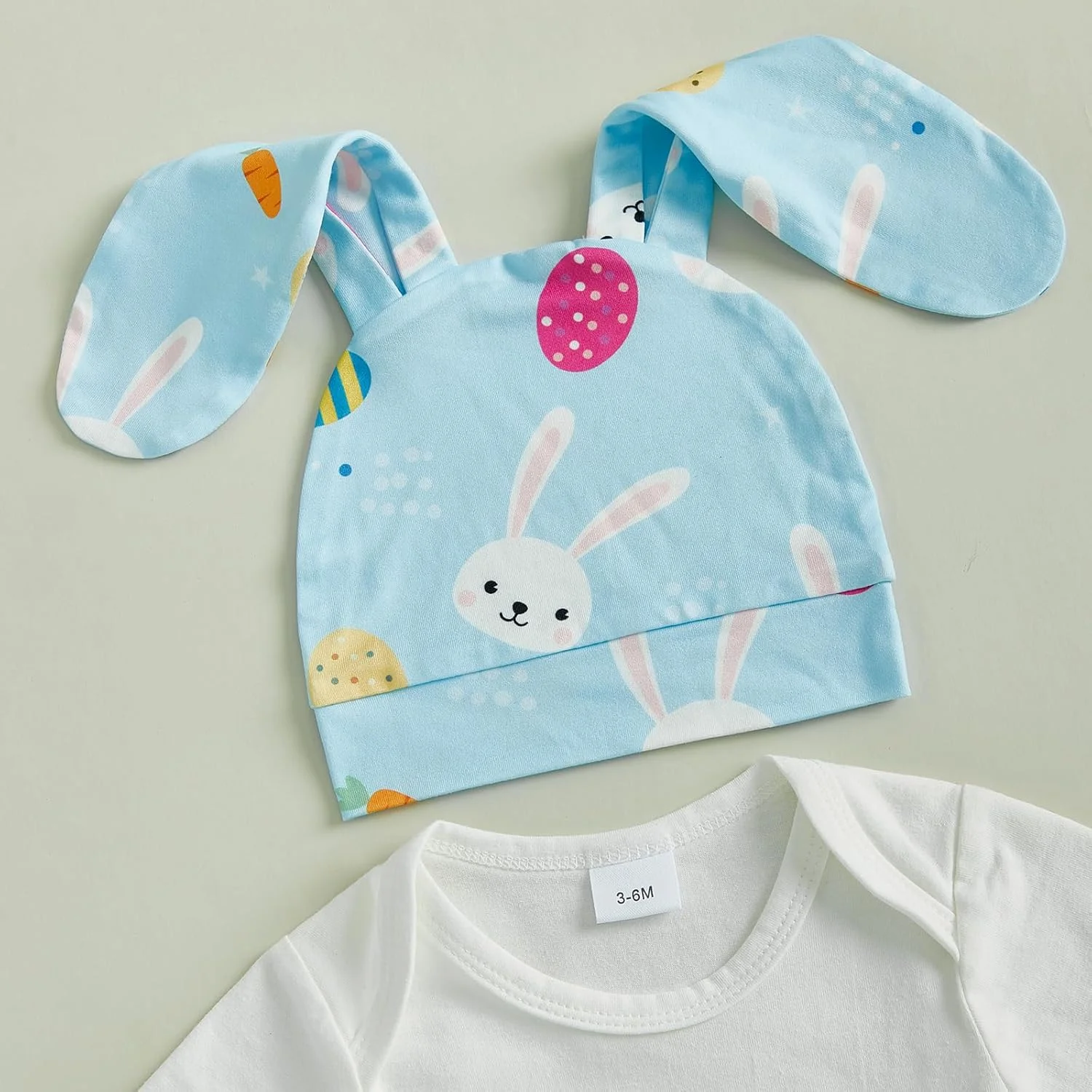 ست لباس عید پاک نوزاد پسر FYBITBO، اولین لباس عید پاک من، رامپر خرگوشی، شلوار، کلاه، ست لباس نوزادی پسرانه