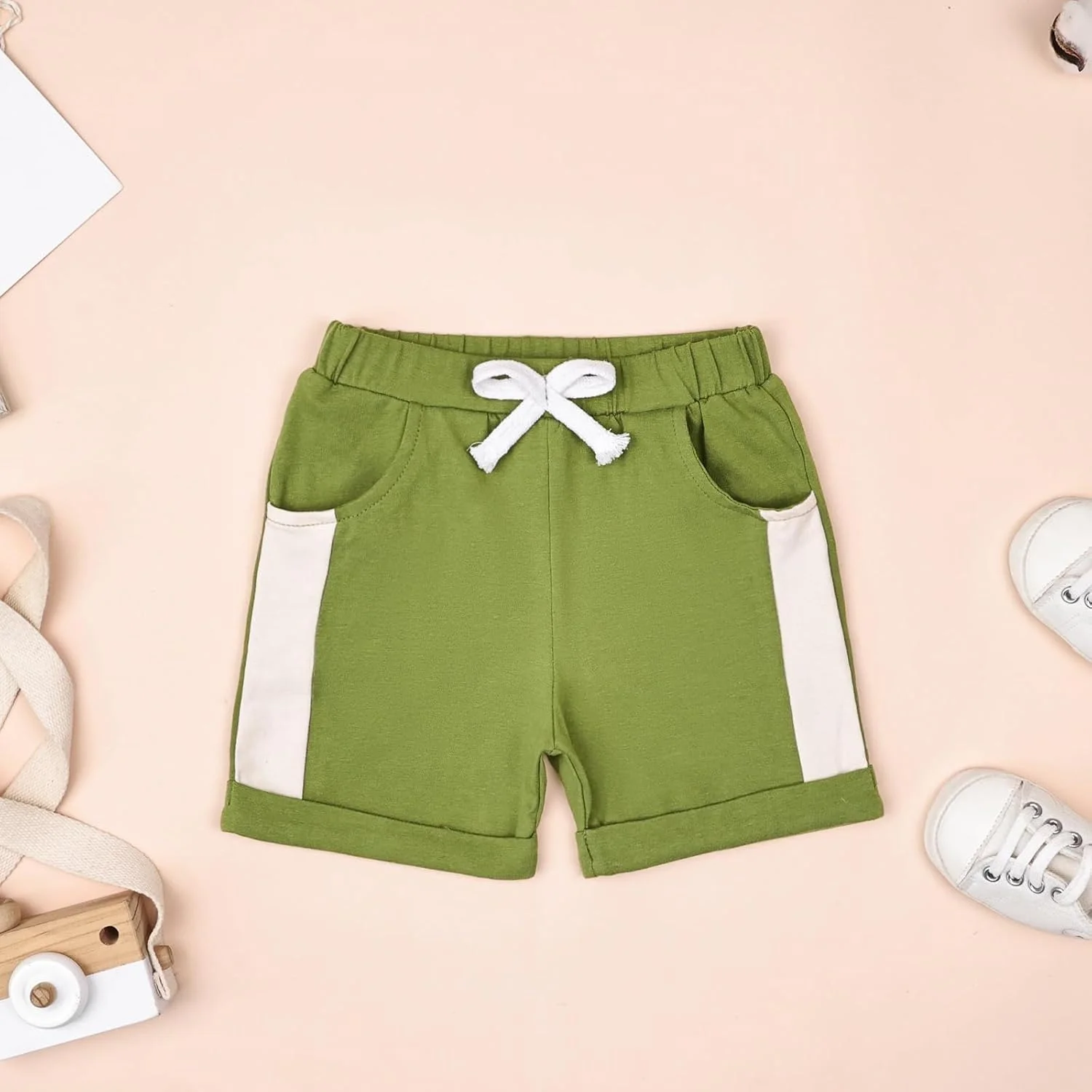 FOCUTEBB لباس پسرانه نوپا، ست تی شرت آستین کوتاه و شلوارک تکه دوزی شده لباس تابستانی پسرانه 12M-5T