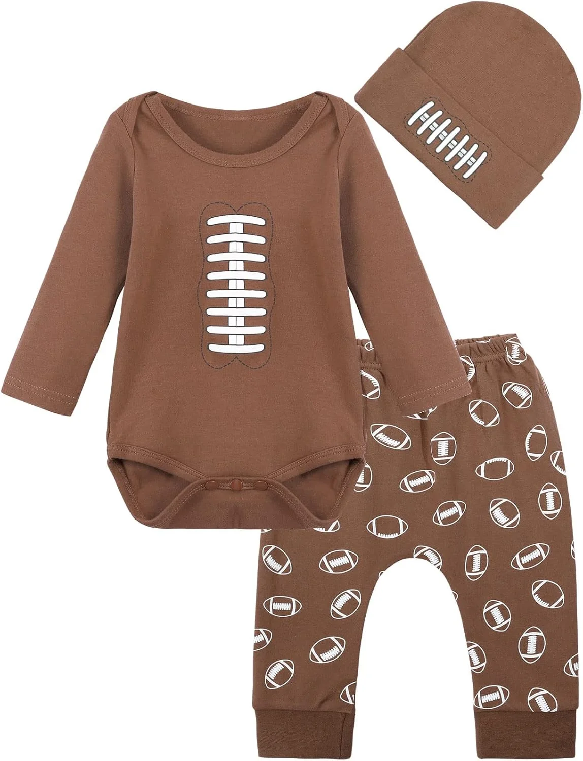 ست لباس نوزادی پسرانه Cosland شامل بادی، شلوار و کلاه طرح "New to The Crew"