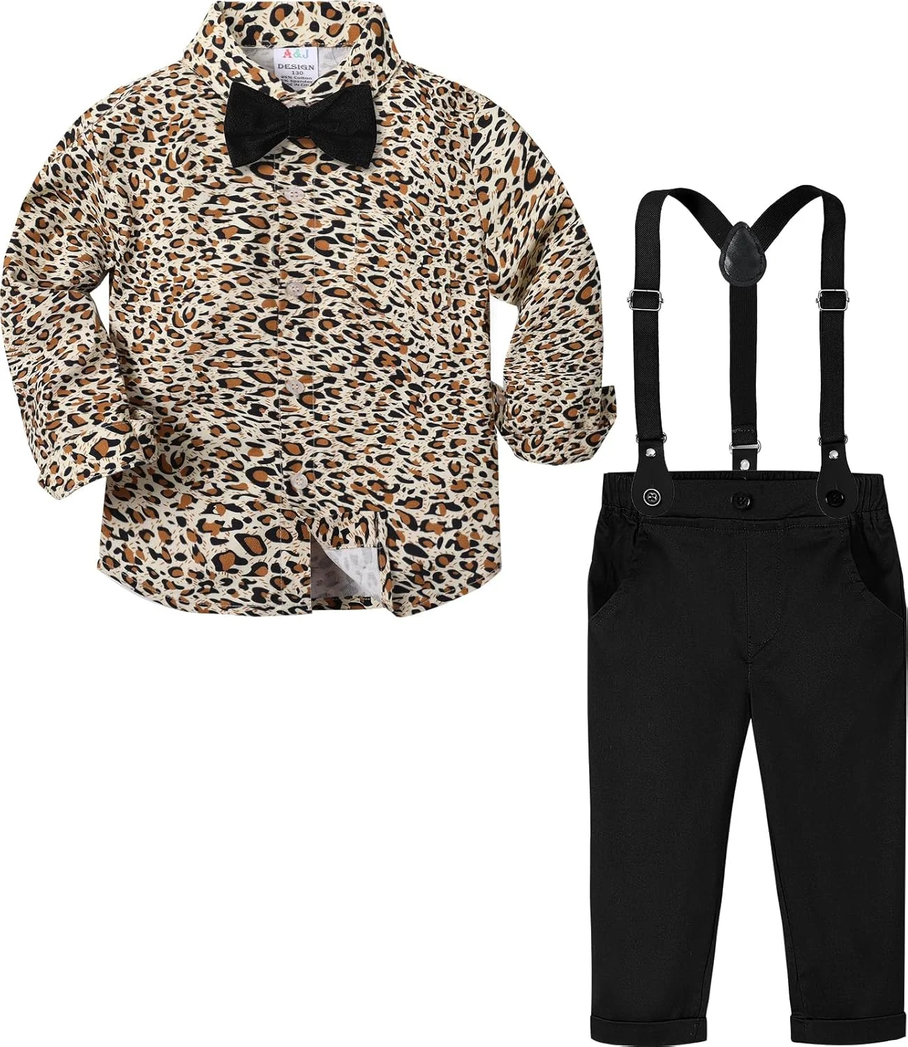 ست لباس رسمی پسرانه A&J DESIGN مناسب کودکان ۱۲ ماهه تا ۶ ساله، شامل پیراهن، شلوار و پاپیون به همراه بند شلوار