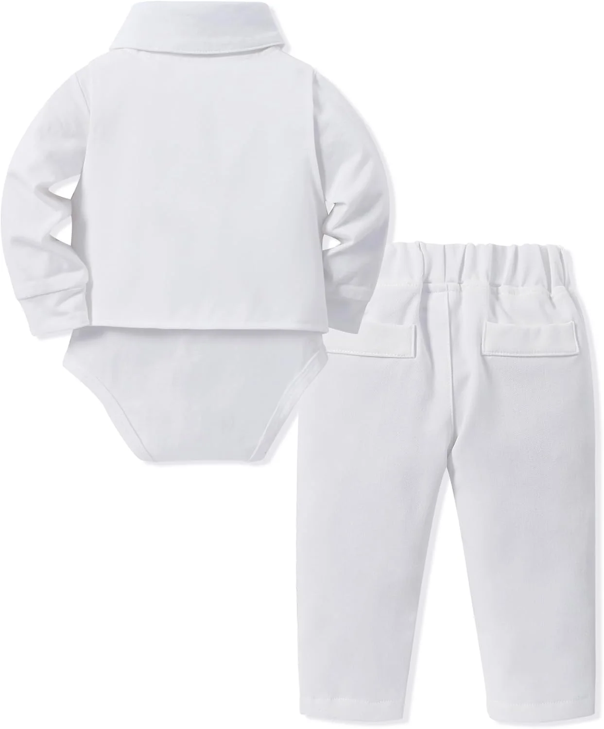 ست لباس پسرانه نوزادی DISAUR، 5 تکه، شامل پیراهن، پاپیون، جلیقه، گل سینه و شلوار، مناسب برای مجالس عروسی