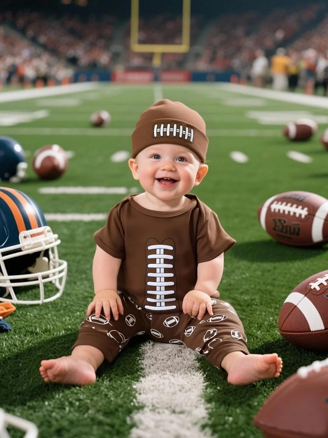 ست لباس نوزادی پسرانه Cosland شامل بادی، شلوار و کلاه طرح "New to The Crew"