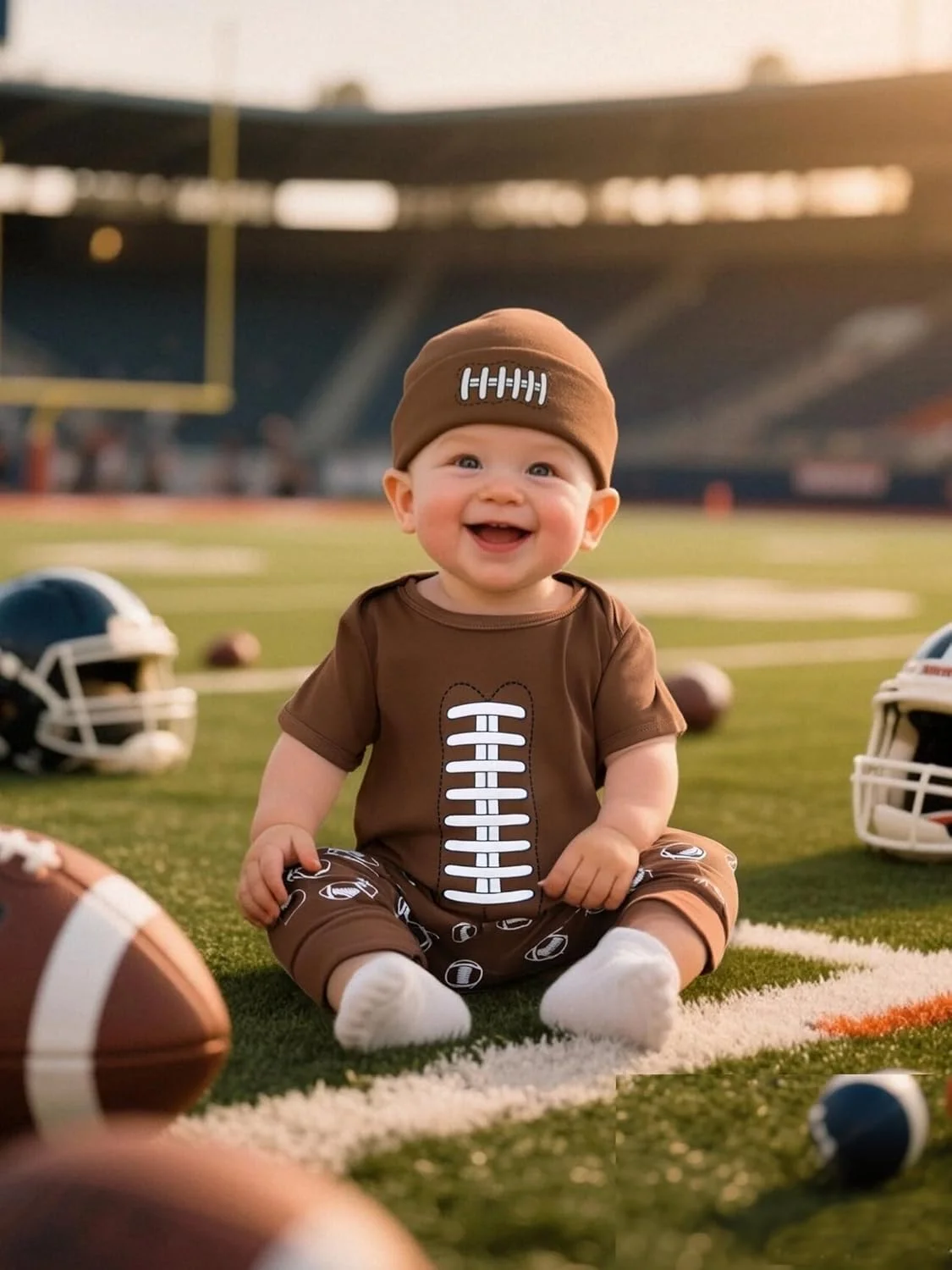 ست لباس نوزادی پسرانه Cosland شامل بادی، شلوار و کلاه طرح "New to The Crew"