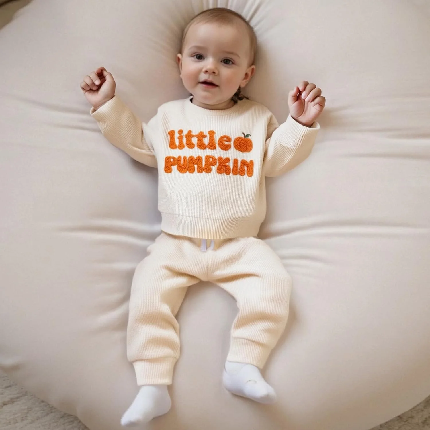 لباس هالووین پسرانه Geagodelia، لباس بچه گانه، ست لباس گلدوزی شده با طرح کدو تنبل کوچک، سویشرت، ژاکت، بلوز و شلوار