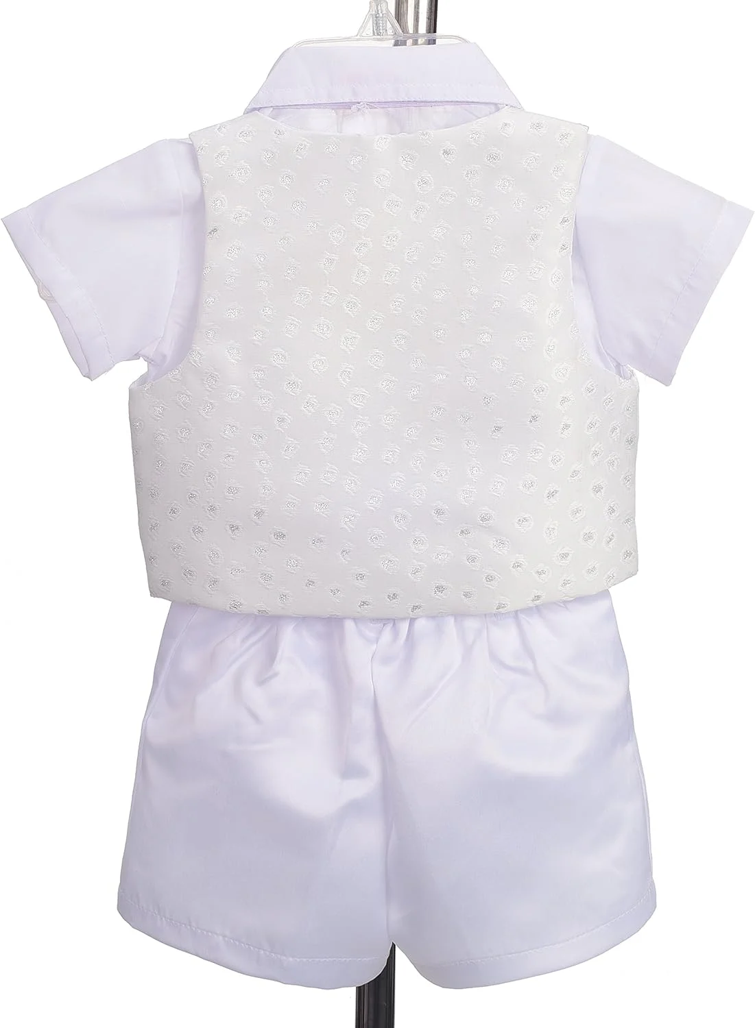 لباس نوزادی پسرانه Dressy Daisy، ست لباس تعمید 5 تکه با کلاه، آستین کوتاه، سفید عاجی