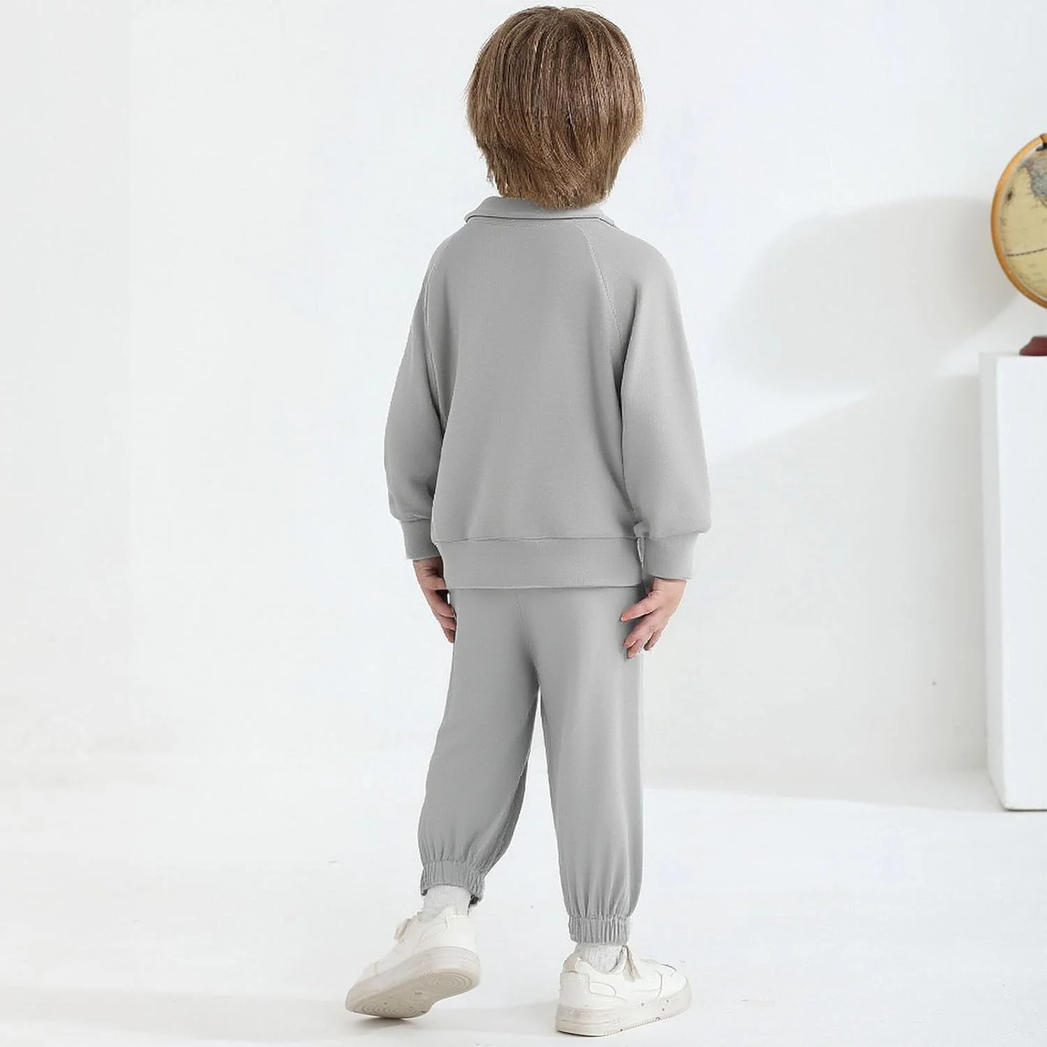 ست لباس مخملی گرم زمستانی پسرانه ChYoung، شامل سویشرت زیپ‌دار آستین بلند و شلوار