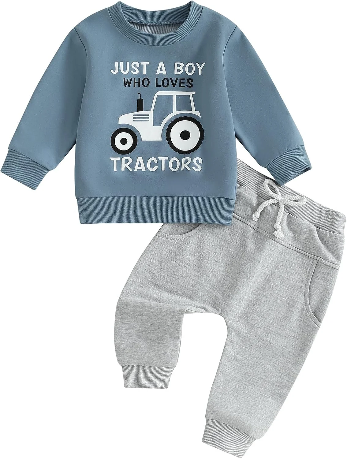 ست لباس پسرانه Carolilly، تیشرت آستین بلند با طرح کامیون مزرعه، بلوز و شلوار جیب دار، ست 2 تکه لباس پسرانه، ست لباس ورزشی پسرانه ست لباس پسرانه Carolilly، تیشرت آستین بلند با طرح کامیون مزرعه، بلوز و شلوار جیب دار، ست 2 تکه لباس پسرانه، ست لباس ورزشی پسرانه