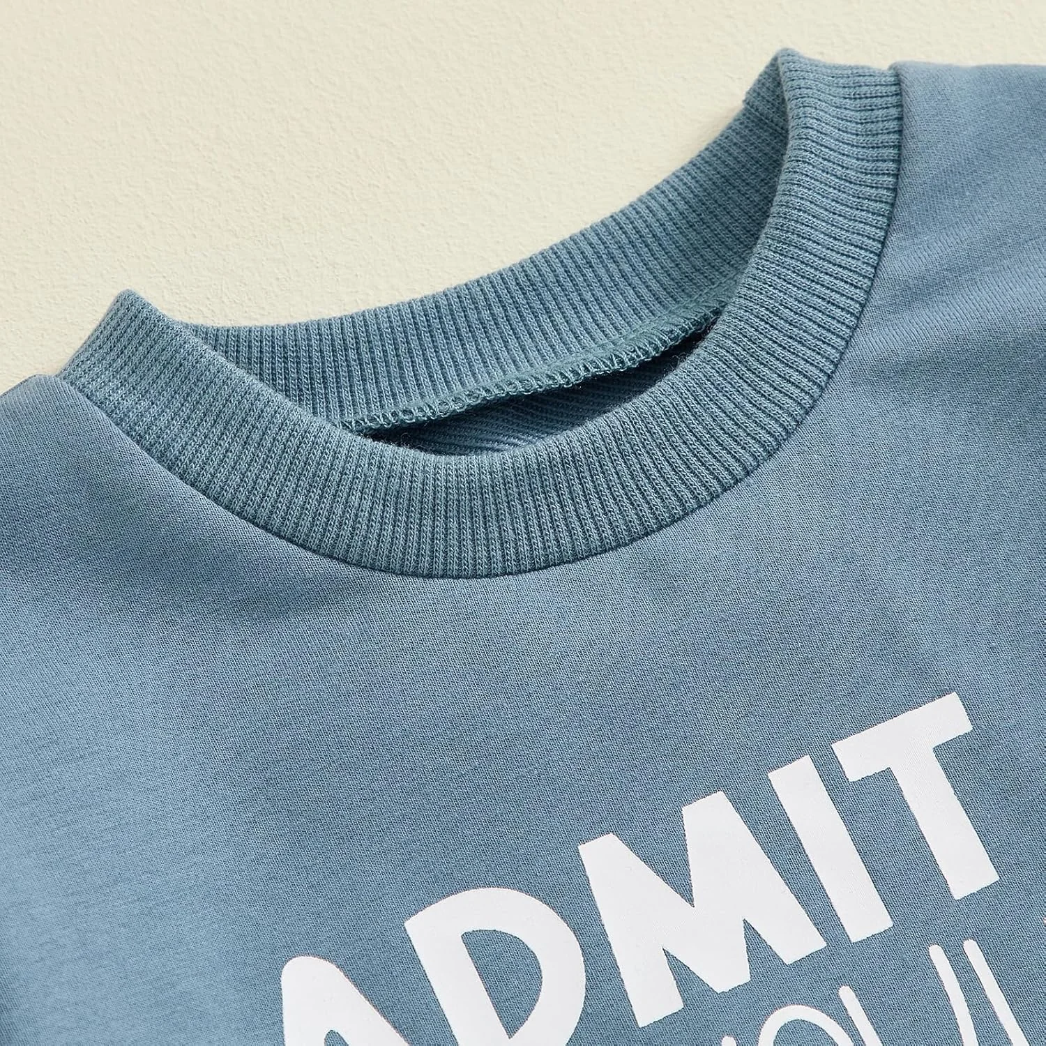 ست لباس پسرانه Carolilly، تی شرت آستین بلند با طرح حروف، یقه گرد، بلوز و شلوار یکدست، ست لباس 2 تکه