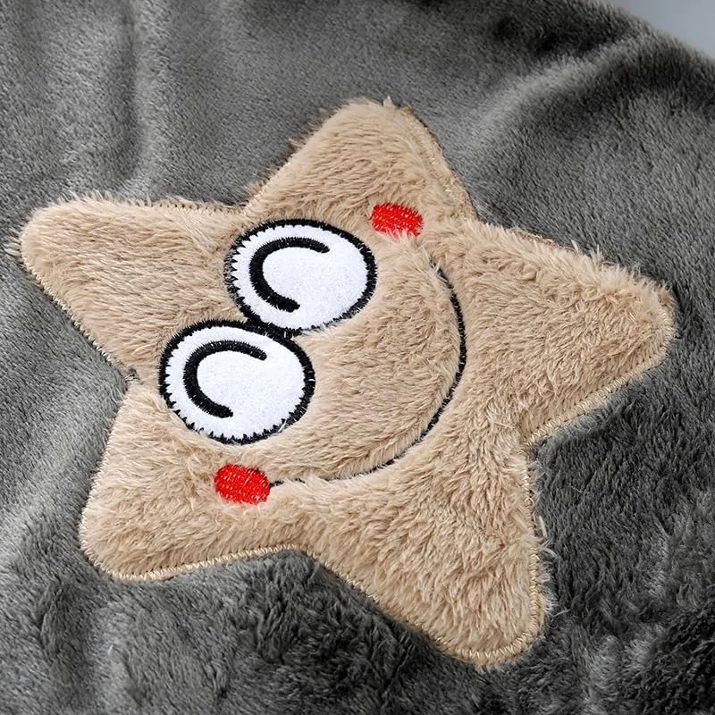 ست لباس گرم زمستانی بچه گانه Bold N Elegant طرح ستاره خندان، شامل هودی سوییشرت پشمی و شلوار جاگر