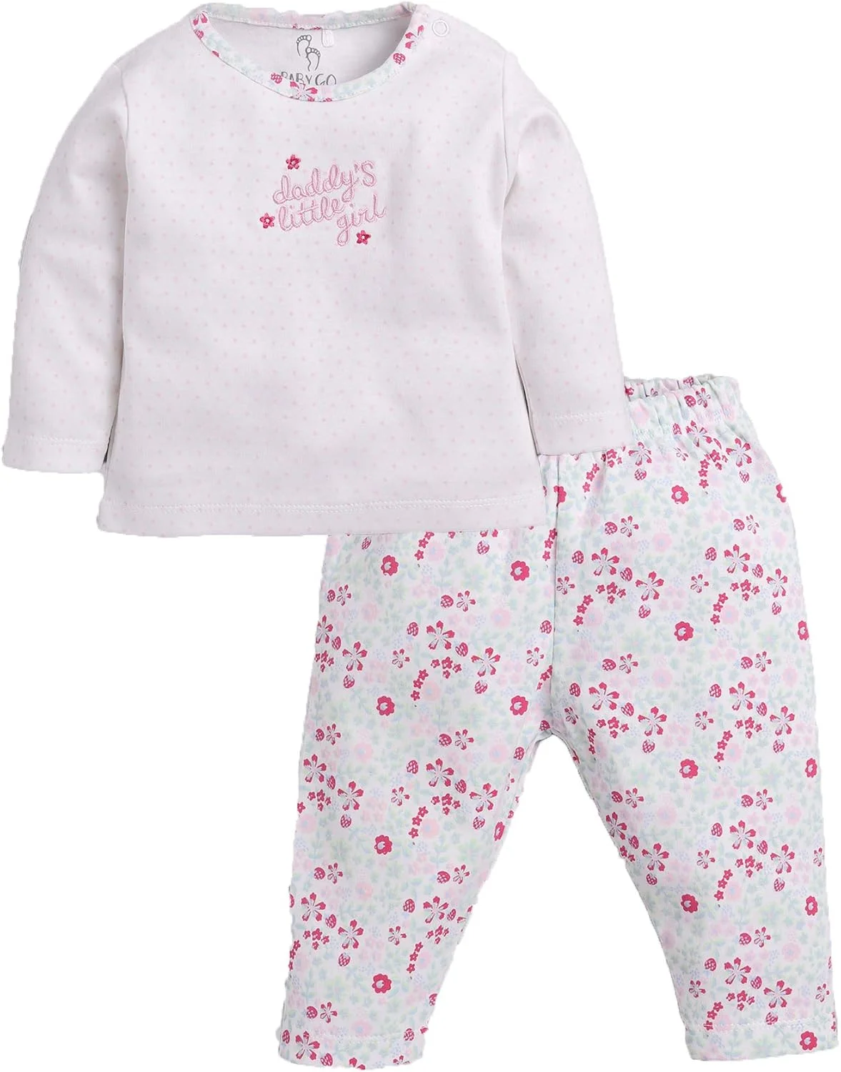 ست تی شرت و شلوار پنبه ای ساده نوزاد унисекс BABY GO