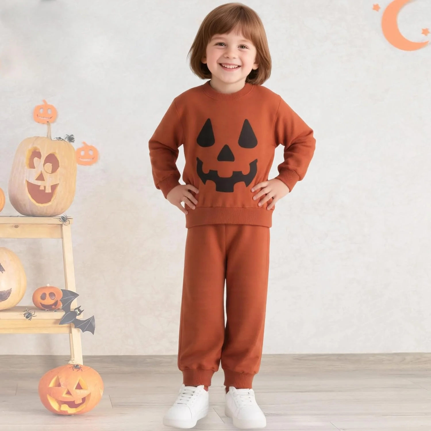 ست لباس هالووین نوزاد پسرانه Asmea، لباس بچه گانه هالووین طرح کدو تنبل