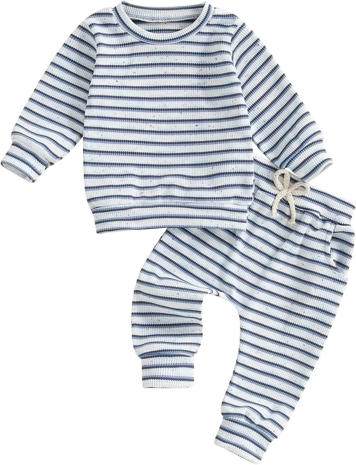 ست لباس زمستانی پسرانه Afunbaby، لباس پاییزی پسرانه، بافتنی وافل، آستین بلند، پیراهن، شلوار