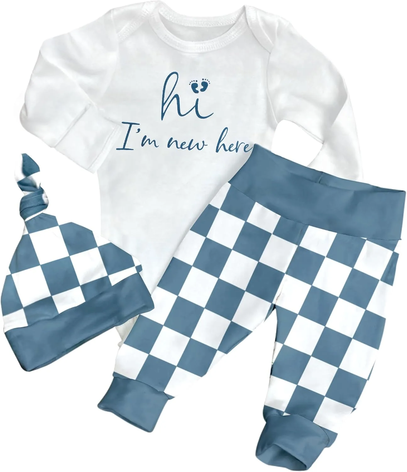 ست لباس پسرانه نوزادی آگاپنگ، تاپ آستین بلند طرح دار و شلوار، مناسب فصل پاییز و زمستان