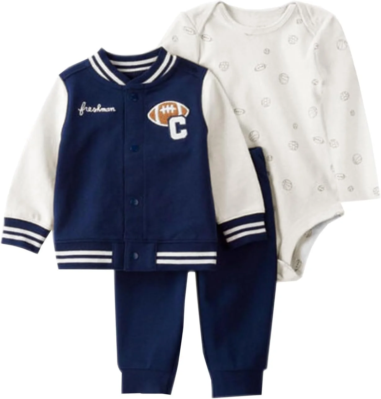 ست لباس ۳ تکه گرم نوزادی آکوریکس شامل کت کلاه دار + رامپر + شلوار مناسب ۳ تا ۲۴ ماه