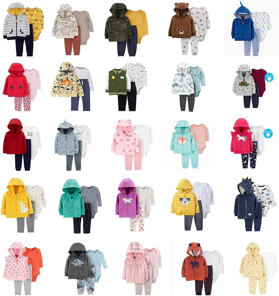 ست لباس ۳ تکه گرم نوزادی آکوریکس شامل کت کلاه دار + رامپر + شلوار مناسب ۳ تا ۲۴ ماه