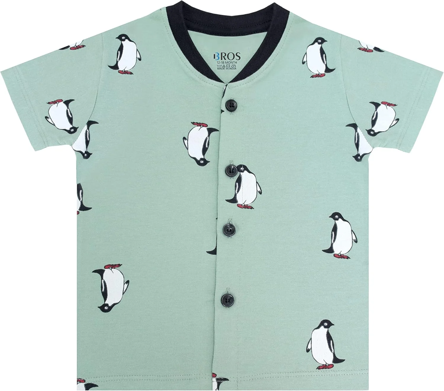 ست لباس نخی آستین کوتاه تی شرت و شلوار بچه گانه 3BROS مناسب پسران و دختران (DB20HS6027_Parent)