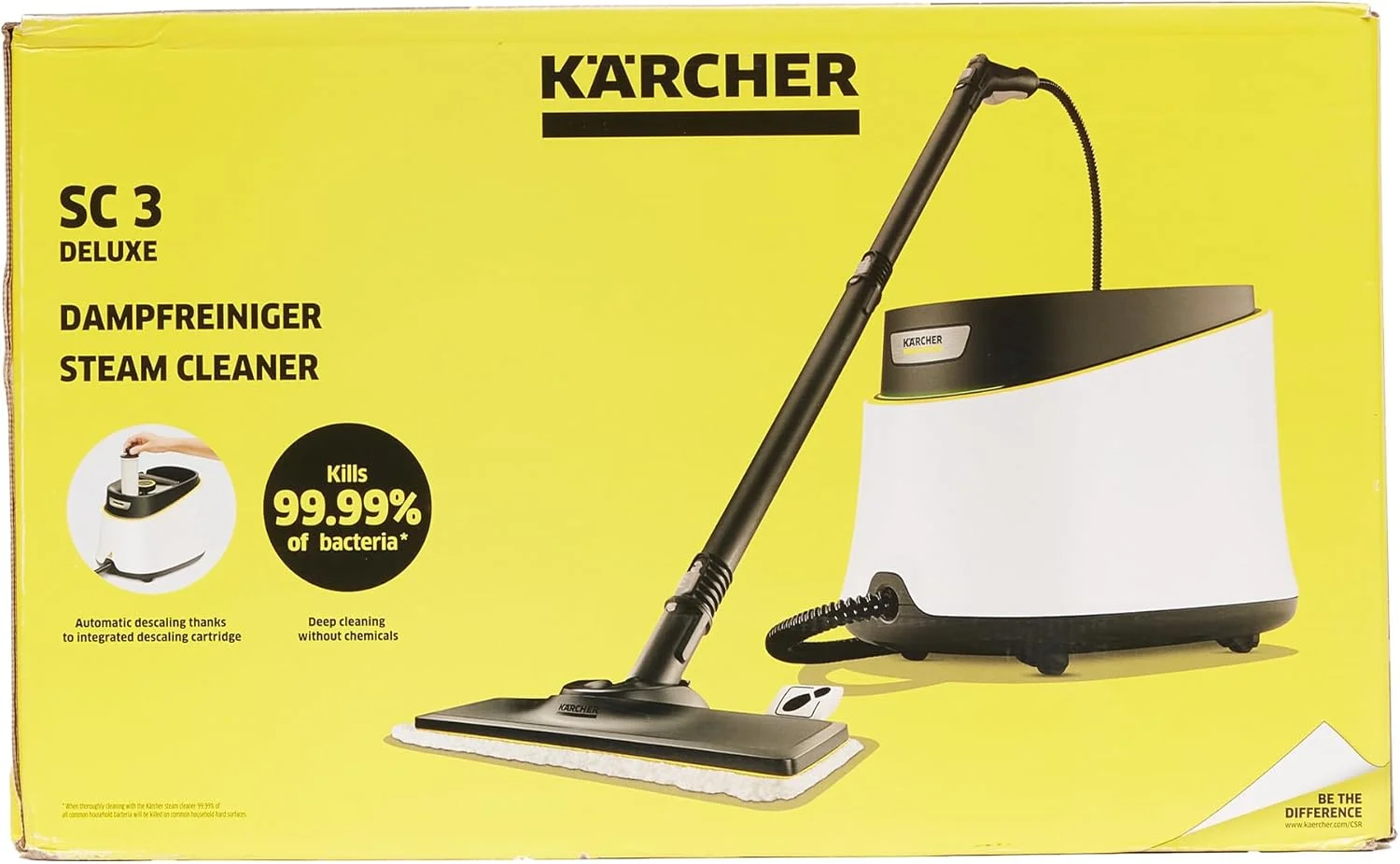 بخارشوی کارچر SC 3 Deluxe EasyFix - زمان گرم شدن 30 ثانیه، با حلقه نور LED و محل نگهداری لوازم جانبی، توان پوشش سطحی تقریباً 75 متر مربع در هر بار پر کردن مخزن، سبک و جمع و جور، حلقه LED، انعطاف پذیر بخارشوی کارچر SC 3 Deluxe EasyFix - زمان گرم شدن 30 ثانیه، با حلقه نور LED و محل نگهداری لوازم جانبی، توان پوشش سطحی تقریباً 75 متر مربع در هر بار پر کردن مخزن، سبک و جمع و جور، حلقه LED، انعطاف پذیر