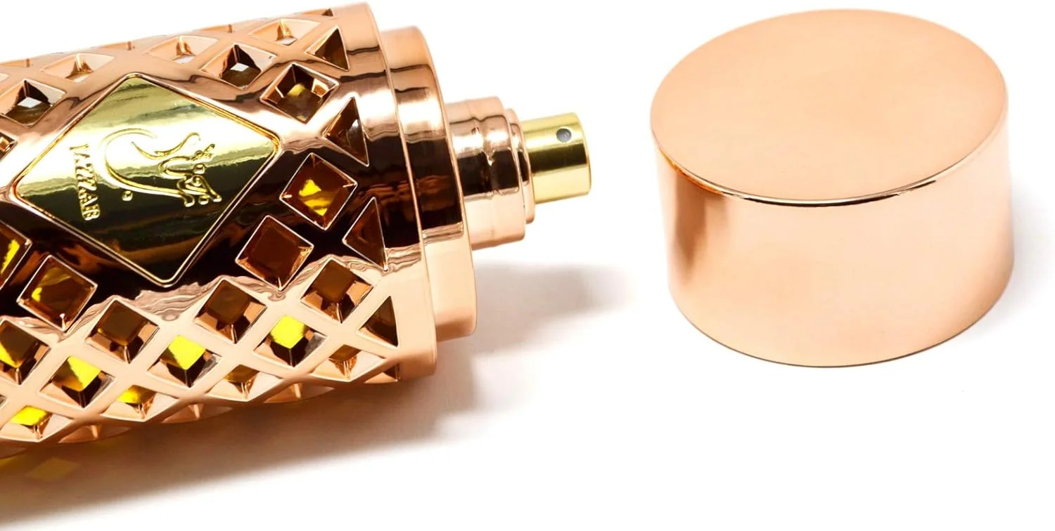 عطر زنانه BUSINESS SQUARE BS مدل JAZZAB GOLD حجم 100 میلی لیتر، ادو پرفیوم عربی عود شرقی، عطر حلال مشک با رایحه: سدر، مرکبات، گل رز، گل ها، فلفل صورتی، گریپ فروت، عود، کهربا، چوبی