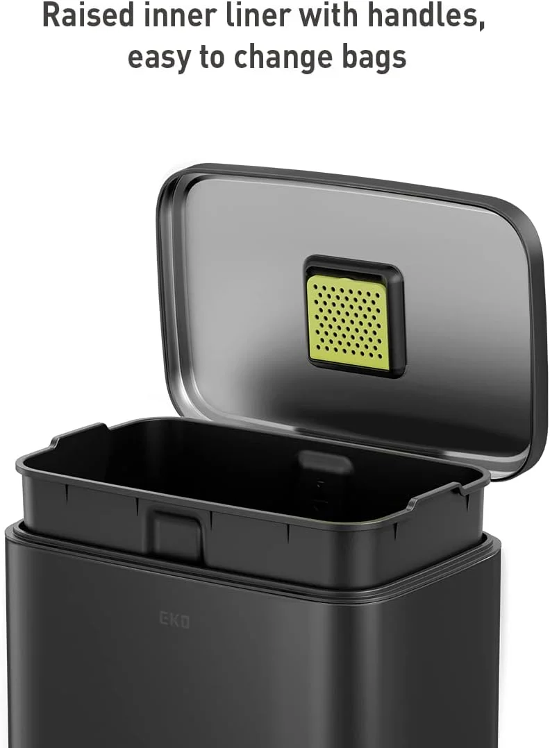 سطل زباله پدالی 50 لیتری ایکو مدل مدیسون مشکی مات با سطل داخلی - مقاوم در برابر اثر انگشت سطل زباله پدالی 50 لیتری ایکو مدل مدیسون مشکی مات با سطل داخلی - مقاوم در برابر اثر انگشت