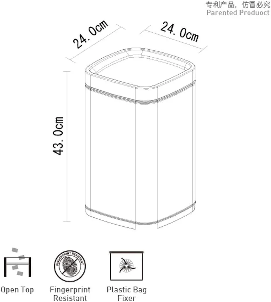 سطل زباله استیل درب باز اکو مدل لاگونا با ظرفیت 12 لیتر - نقره ای سطل زباله استیل درب باز اکو مدل لاگونا با ظرفیت 12 لیتر - نقره ای