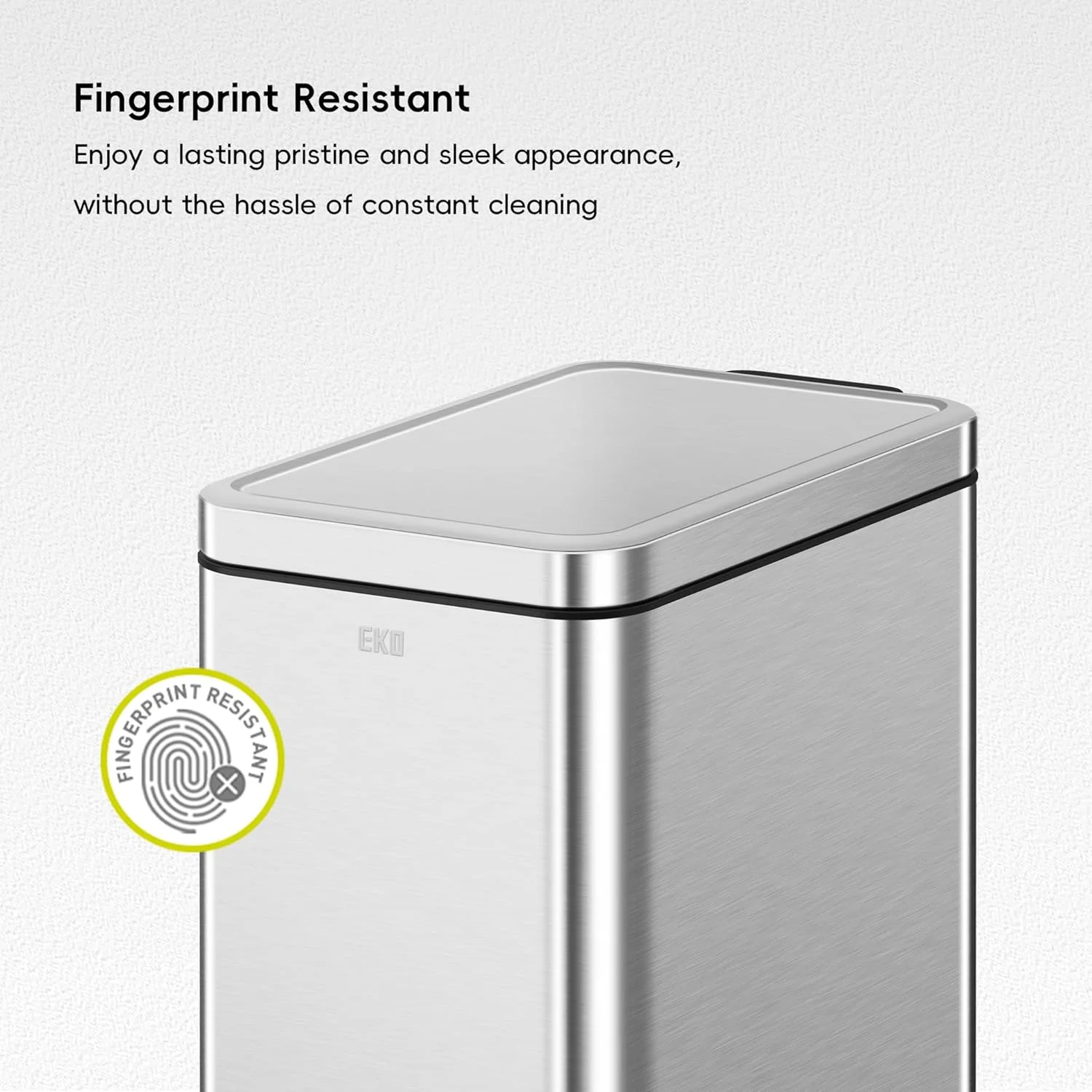 سطل زباله پدالی باریک استلا EKO با ظرفیت 10 لیتر، استیل ضد زنگ مقاوم در برابر اثر انگشت با سطل داخلی جداشدنی (نقره ای) سطل زباله پدالی باریک استلا EKO با ظرفیت 10 لیتر، استیل ضد زنگ مقاوم در برابر اثر انگشت با سطل داخلی جداشدنی (نقره ای)