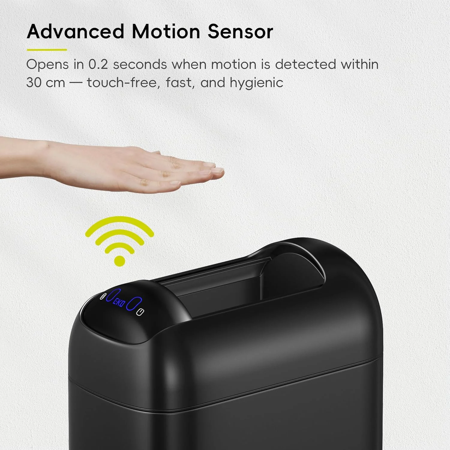 سطل زباله سنسوردار باریک EKO Astro، ظرفیت 10 لیتر، سطل زباله بدون لمس با درب پروانه ای آرام بند، سطل زباله استیل ضد زنگ با سنسور حرکتی برای حمام، آشپزخانه و دفتر کار، مشکی مات، ضد آب سطل زباله سنسوردار باریک EKO Astro، ظرفیت 10 لیتر، سطل زباله بدون لمس با درب پروانه ای آرام بند، سطل زباله استیل ضد زنگ با سنسور حرکتی برای حمام، آشپزخانه و دفتر کار، مشکی مات، ضد آب