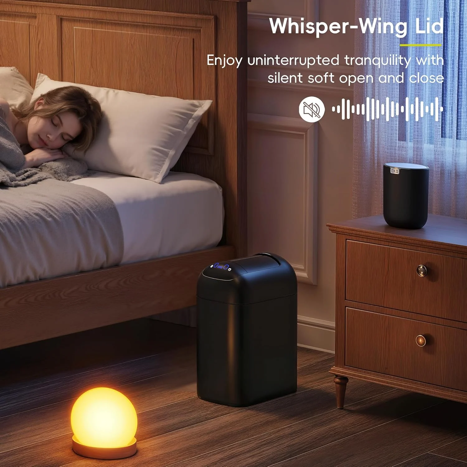 سطل زباله سنسوردار باریک EKO Astro، ظرفیت 10 لیتر، سطل زباله بدون لمس با درب پروانه ای آرام بند، سطل زباله استیل ضد زنگ با سنسور حرکتی برای حمام، آشپزخانه و دفتر کار، مشکی مات، ضد آب سطل زباله سنسوردار باریک EKO Astro، ظرفیت 10 لیتر، سطل زباله بدون لمس با درب پروانه ای آرام بند، سطل زباله استیل ضد زنگ با سنسور حرکتی برای حمام، آشپزخانه و دفتر کار، مشکی مات، ضد آب