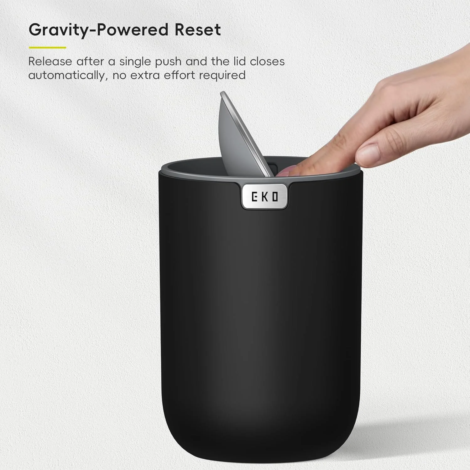 سطل زباله کوچک ایکو Fandy با ظرفیت 2.2 لیتر و درب چرخشی، مناسب برای حمام، میز آرایش، میز کار یا دفتر کار، سطل زباله کوچک (مشکی)