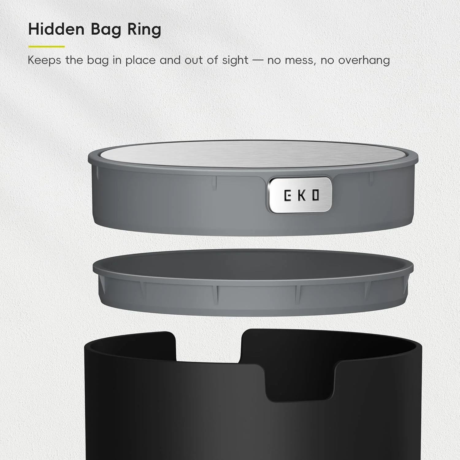 سطل زباله کوچک ایکو Fandy با ظرفیت 2.2 لیتر و درب چرخشی، مناسب برای حمام، میز آرایش، میز کار یا دفتر کار، سطل زباله کوچک (مشکی)