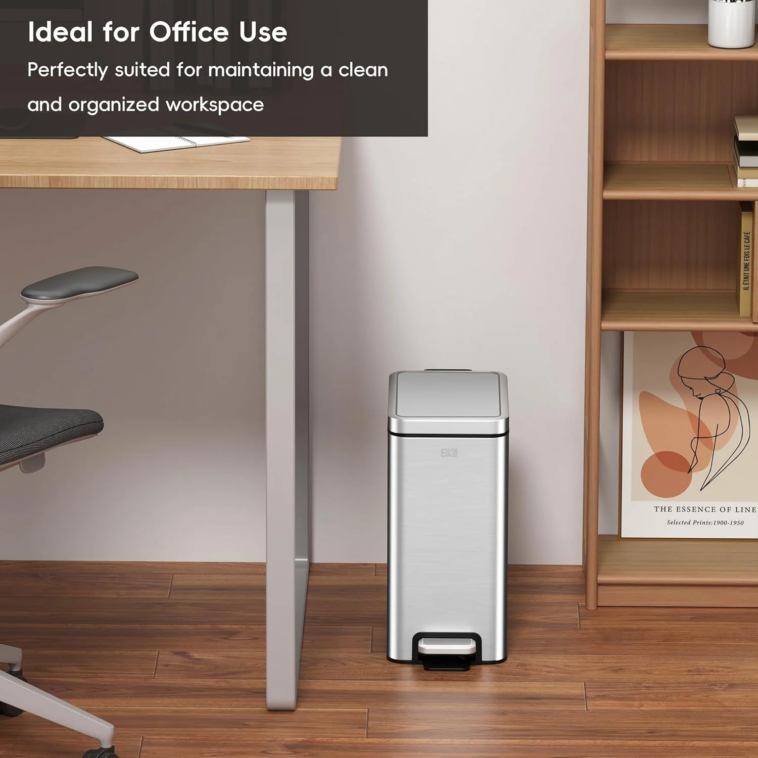 سطل زباله پدالی باریک استلا EKO با ظرفیت 10 لیتر، استیل ضد زنگ مقاوم در برابر اثر انگشت با سطل داخلی جداشدنی (نقره ای) سطل زباله پدالی باریک استلا EKO با ظرفیت 10 لیتر، استیل ضد زنگ مقاوم در برابر اثر انگشت با سطل داخلی جداشدنی (نقره ای)