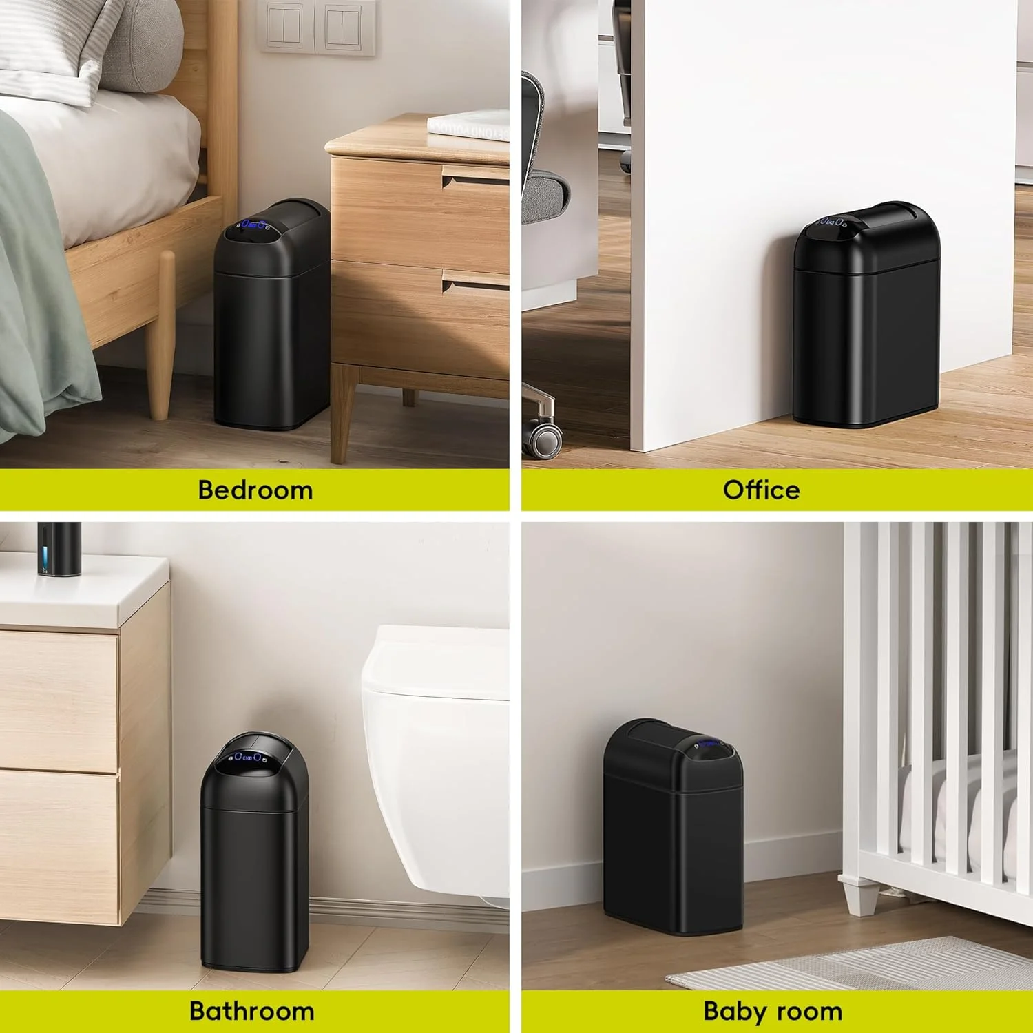 سطل زباله سنسوردار باریک EKO Astro، ظرفیت 10 لیتر، سطل زباله بدون لمس با درب پروانه ای آرام بند، سطل زباله استیل ضد زنگ با سنسور حرکتی برای حمام، آشپزخانه و دفتر کار، مشکی مات، ضد آب سطل زباله سنسوردار باریک EKO Astro، ظرفیت 10 لیتر، سطل زباله بدون لمس با درب پروانه ای آرام بند، سطل زباله استیل ضد زنگ با سنسور حرکتی برای حمام، آشپزخانه و دفتر کار، مشکی مات، ضد آب