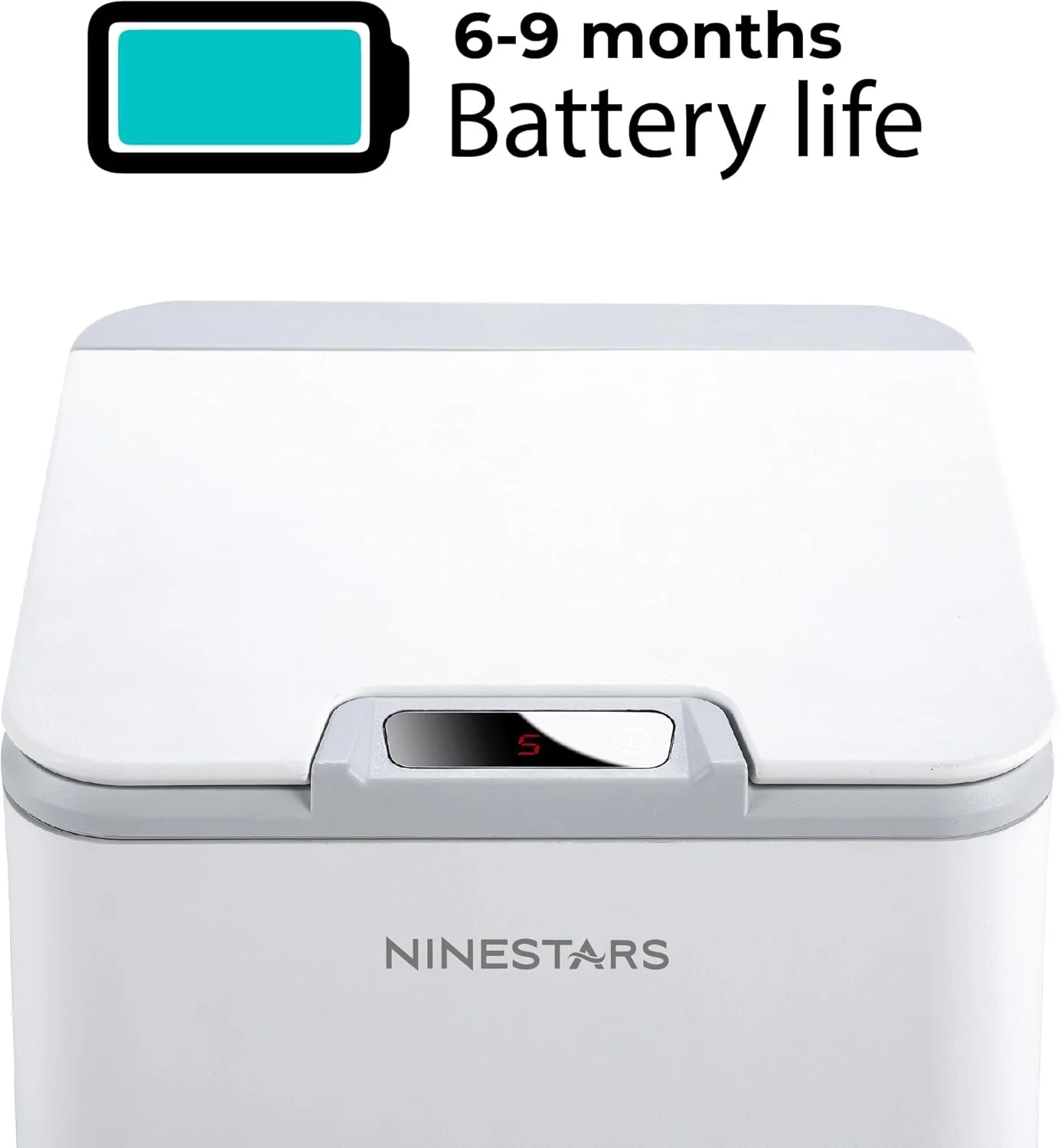 سطل زباله سنسوردار بدون لمس شیک Ninestars DZT-10-35 با درب | سطل زباله پلاستیکی اتوماتیک برای فضای باز، خانه، دفتر، هتل، حمام، آشپزخانه | 10 لیتر - سفید سطل زباله سنسوردار بدون لمس شیک Ninestars DZT-10-35 با درب | سطل زباله پلاستیکی اتوماتیک برای فضای باز، خانه، دفتر، هتل، حمام، آشپزخانه | 10 لیتر - سفید