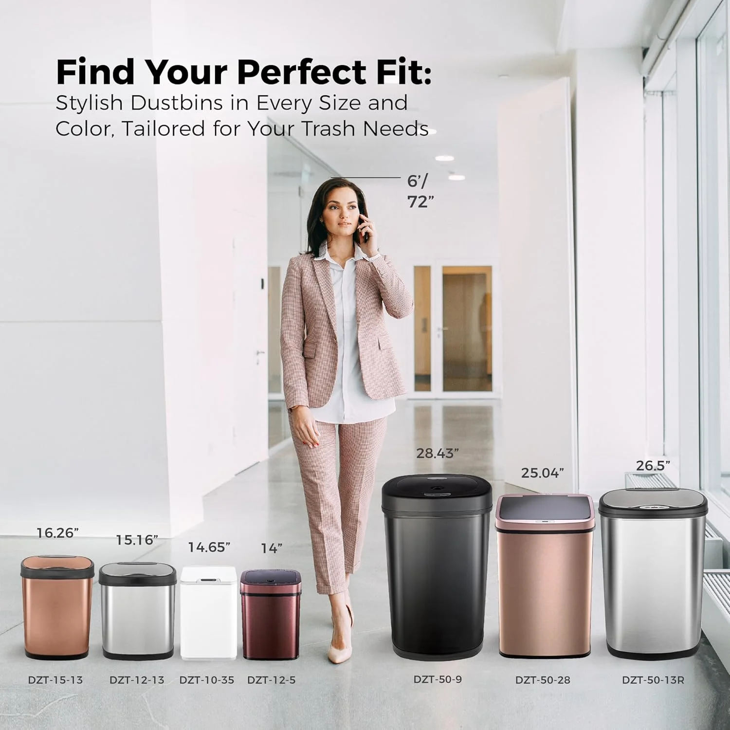 سطل زباله سنسوردار بدون لمس شیک Ninestars DZT-10-35 با درب | سطل زباله پلاستیکی اتوماتیک برای فضای باز، خانه، دفتر، هتل، حمام، آشپزخانه | 10 لیتر - سفید سطل زباله سنسوردار بدون لمس شیک Ninestars DZT-10-35 با درب | سطل زباله پلاستیکی اتوماتیک برای فضای باز، خانه، دفتر، هتل، حمام، آشپزخانه | 10 لیتر - سفید