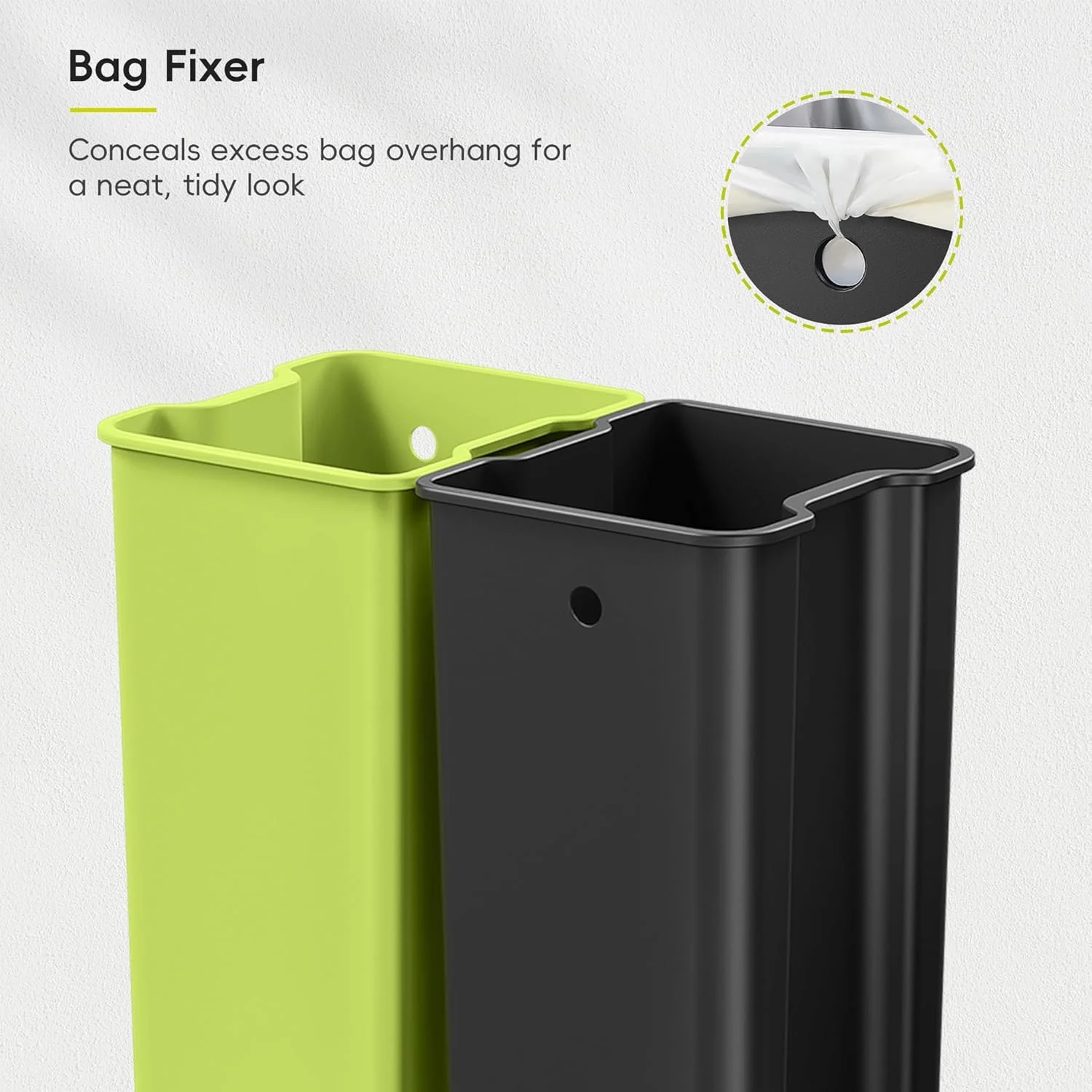 سطل زباله آشپزخانه سنسوردار بازیافت EKO Mirage X - سطل زباله دو محفظه ای بدون لمس شیک و بهداشتی - ایده آل برای آشپزخانه و خانه، استیل ضد زنگ، 40 لیتری سطل زباله آشپزخانه سنسوردار بازیافت EKO Mirage X - سطل زباله دو محفظه ای بدون لمس شیک و بهداشتی - ایده آل برای آشپزخانه و خانه، استیل ضد زنگ، 40 لیتری