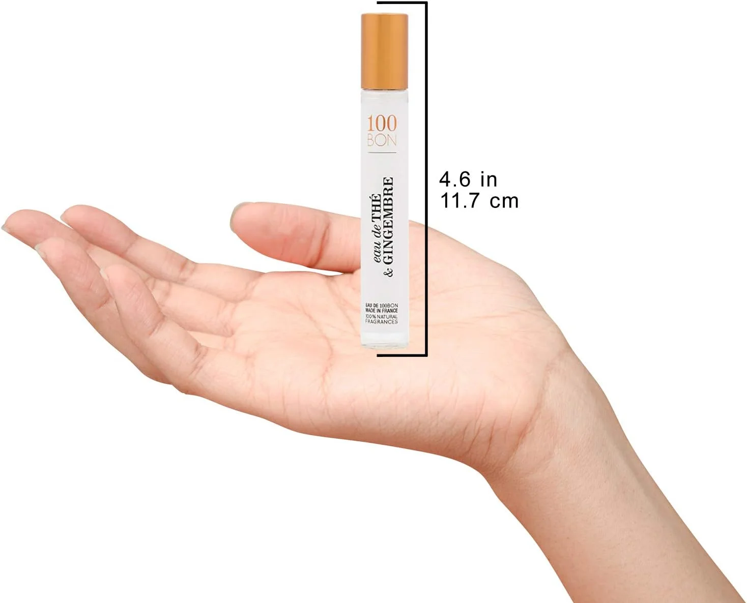 ادکلن چای و زنجبیل 100BON، رایحه ای انرژی بخش و ارگانیک برای زنان و مردان - رایحه ای شیرین، مرکباتی و تند - اسپری عطر 100% طبیعی، 15 میلی لیتر