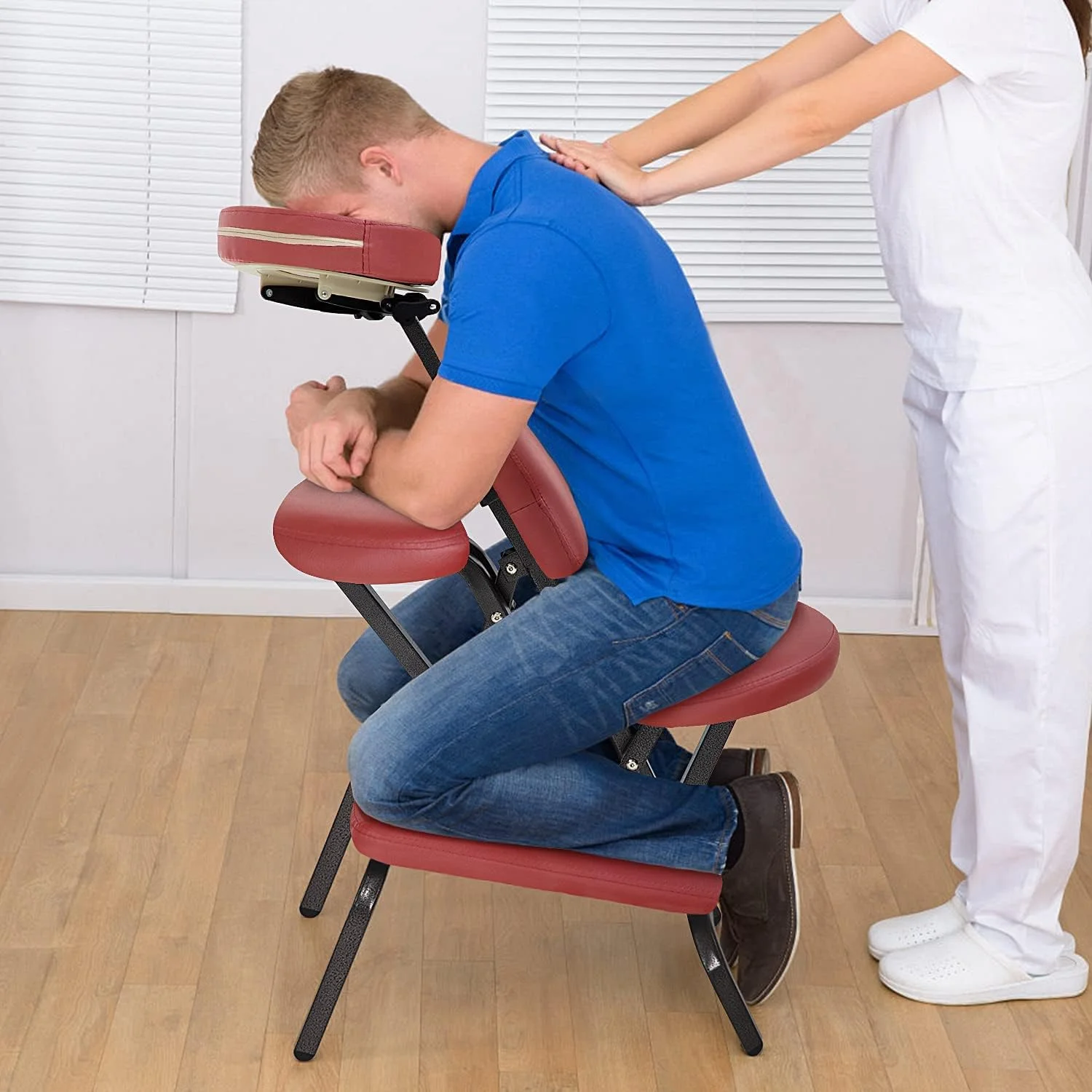 صندلی ماساژ قابل حمل کول بیبی، صندلی تتو، صندلی تراپی، اسفنج ضخامت 4 اینچی، صندلی ماساژ تاشو با قابلیت تنظیم ارتفاع، صندلی ماساژ صورت، صندلی اسپا، کیف حمل، ست 2 تکه