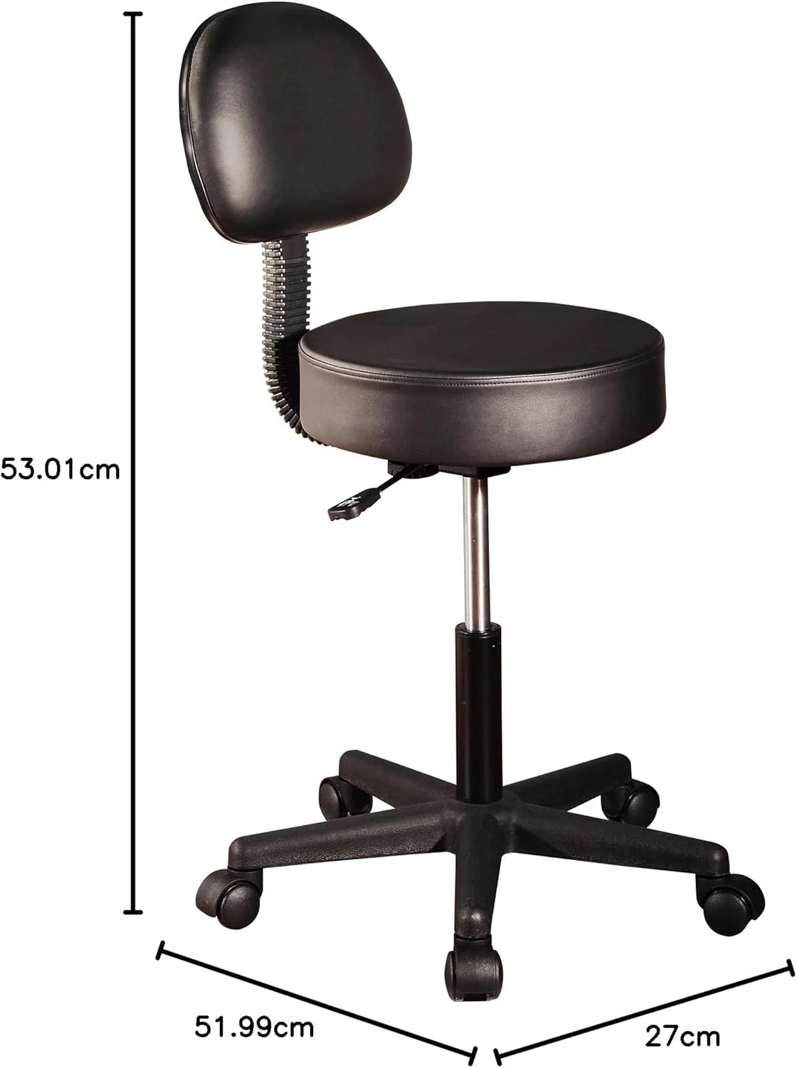 صندلی ماساژ چرخ دار پنوماتیک مستر ماساژ با پشتی، مشکی، 1 عدد (D00145V)