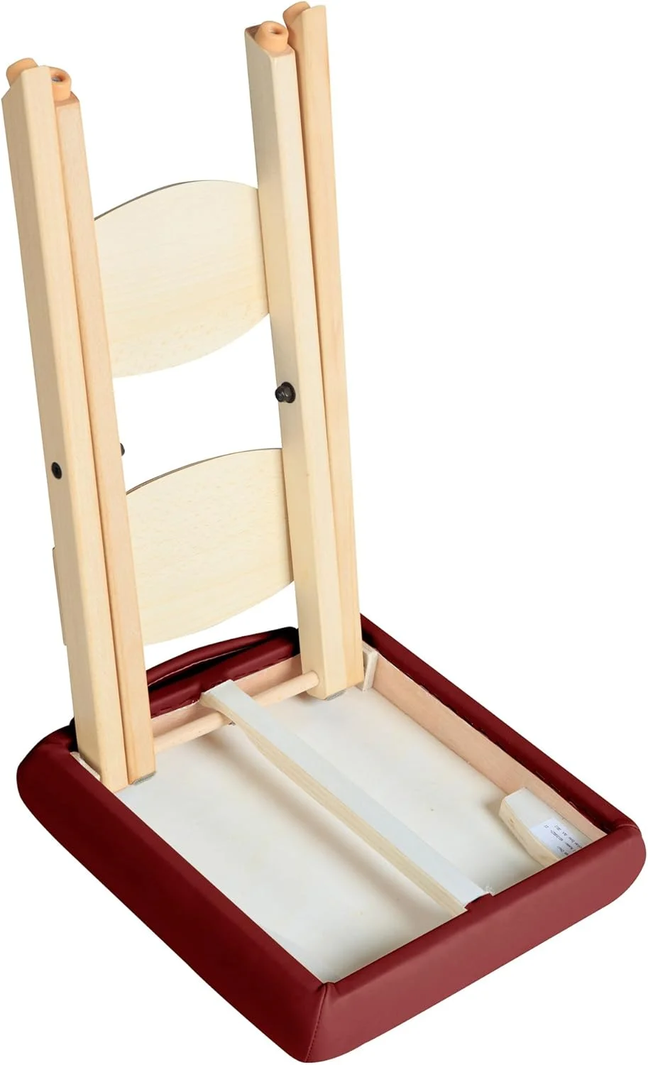 صندلی تاشو چوبی قابل حمل مستر ماساژ - صندلی تاتو تاشو چوبی سبک وزن - صندلی تاتو قابل حمل - صندلی متحرک با حمل آسان، بورگاندی