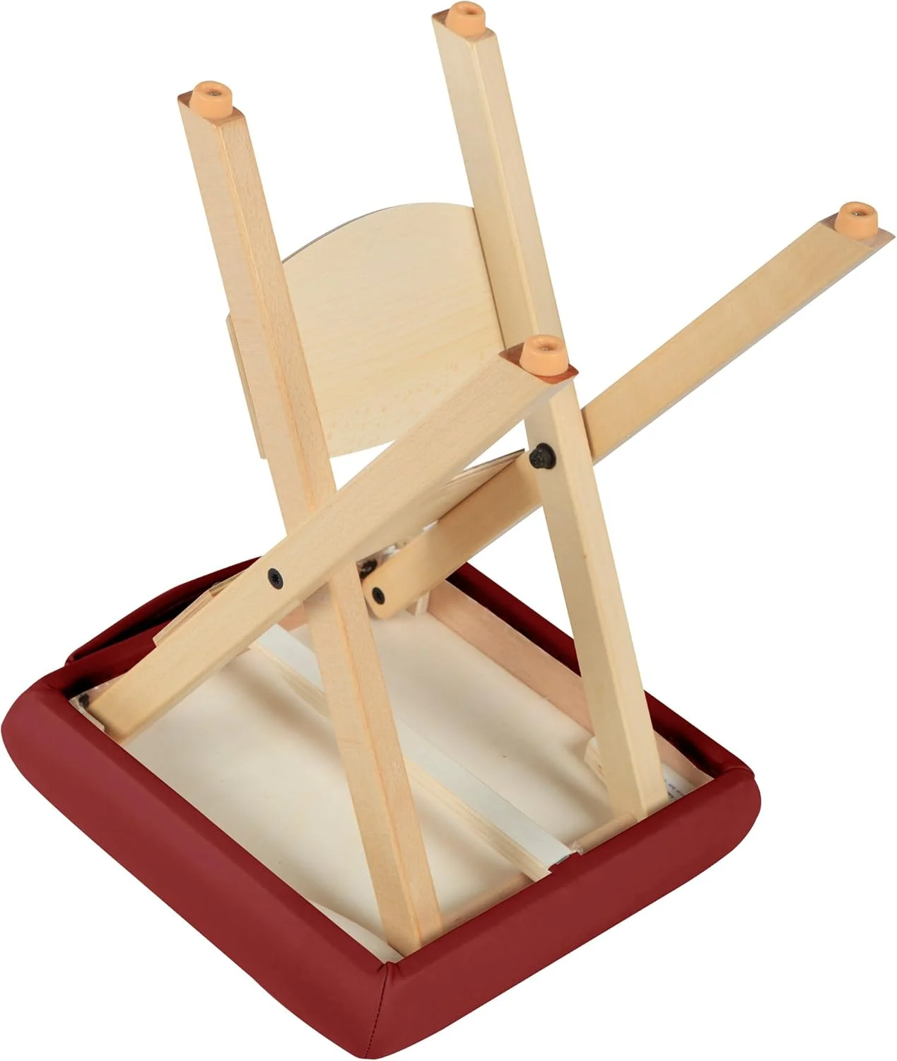 صندلی تاشو چوبی قابل حمل مستر ماساژ - صندلی تاتو تاشو چوبی سبک وزن - صندلی تاتو قابل حمل - صندلی متحرک با حمل آسان، بورگاندی